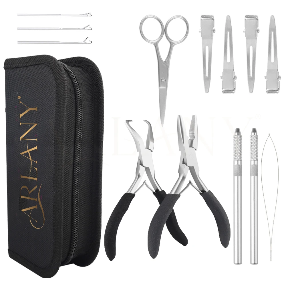 

ARLANY Hair Extension Pliers Kit for Sewing In Extensions Weft Micro Rings BeadsApplication Plier Metal Clip Hair Loop Tool