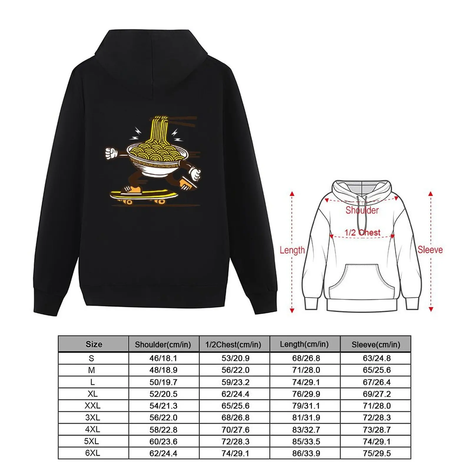 R ame nn noodle bo wl ch aract er sk ateboarding هوديي ملابس الخريف الملابس الكورية الملابس للرجال أزياء الرجال هوديي الرسم