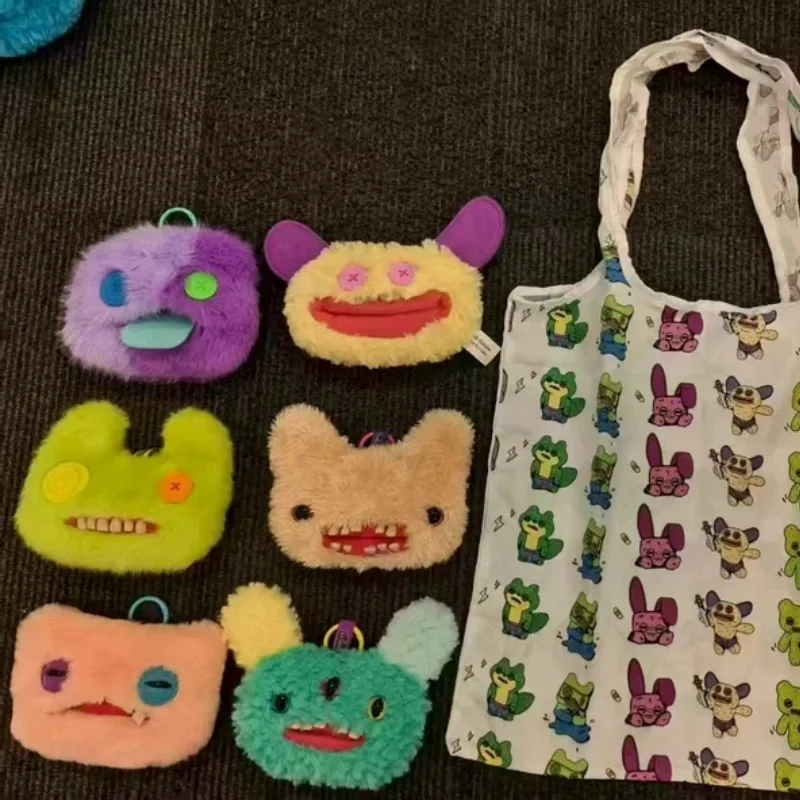 Monedero de Peluche Original de Fuggler, Divertido Monstruo Feo, Llavero de la Serie Lab Escape Plan, Muñeco de Dibujos Animados Kawaii, Accesorios de Juguete, Regalos