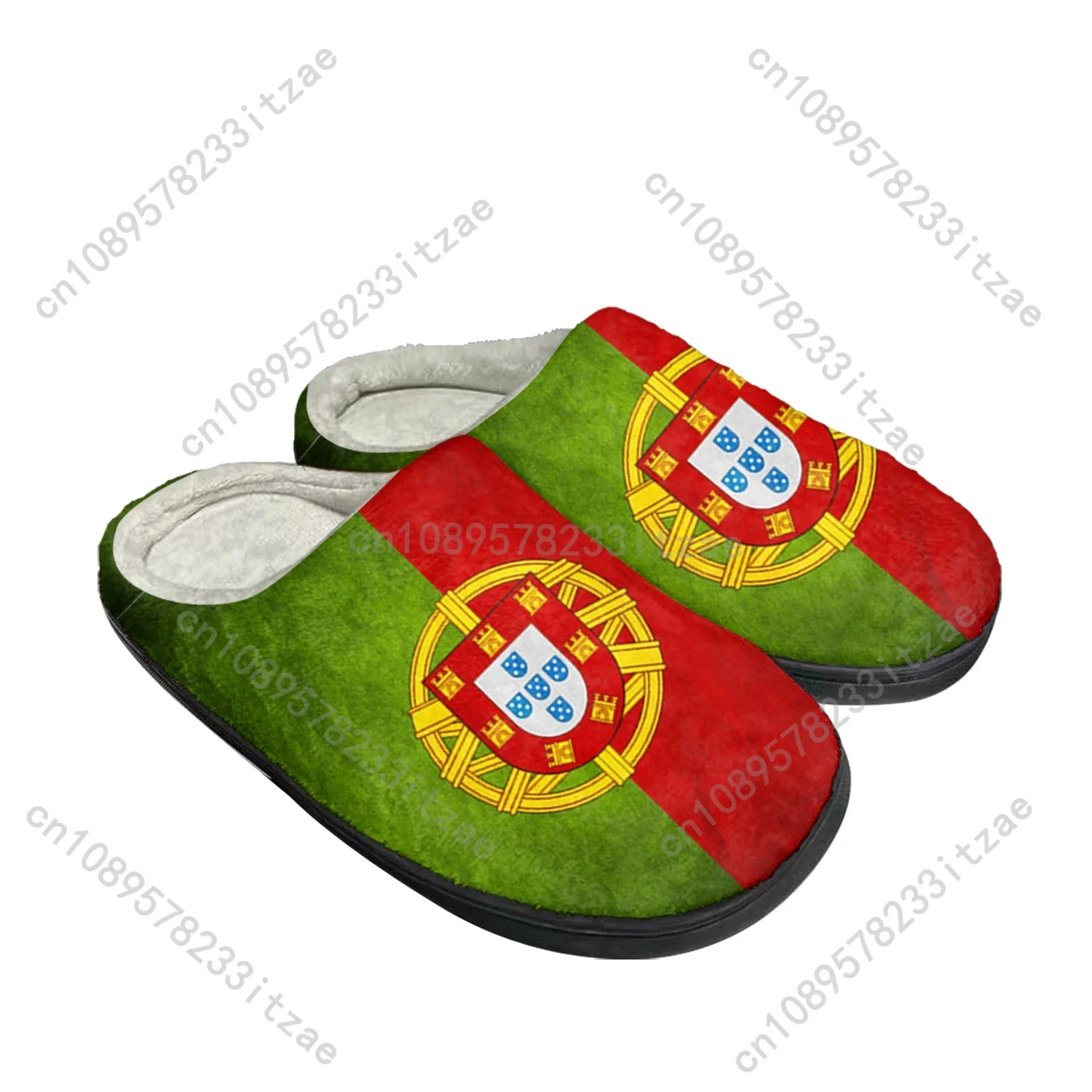 Hot Portugal Flag Home Cotton Custom Slippers Mens Womens Teenager Portugal Plush Bedroom Casual Keep Warm Shoes Thermal Slipper