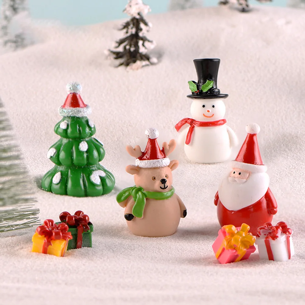 

10 Pcs Snowman Resin L Decor Desktop naments Christmas Home Decoration Bedroom Office Kids Toys Miniature Craft