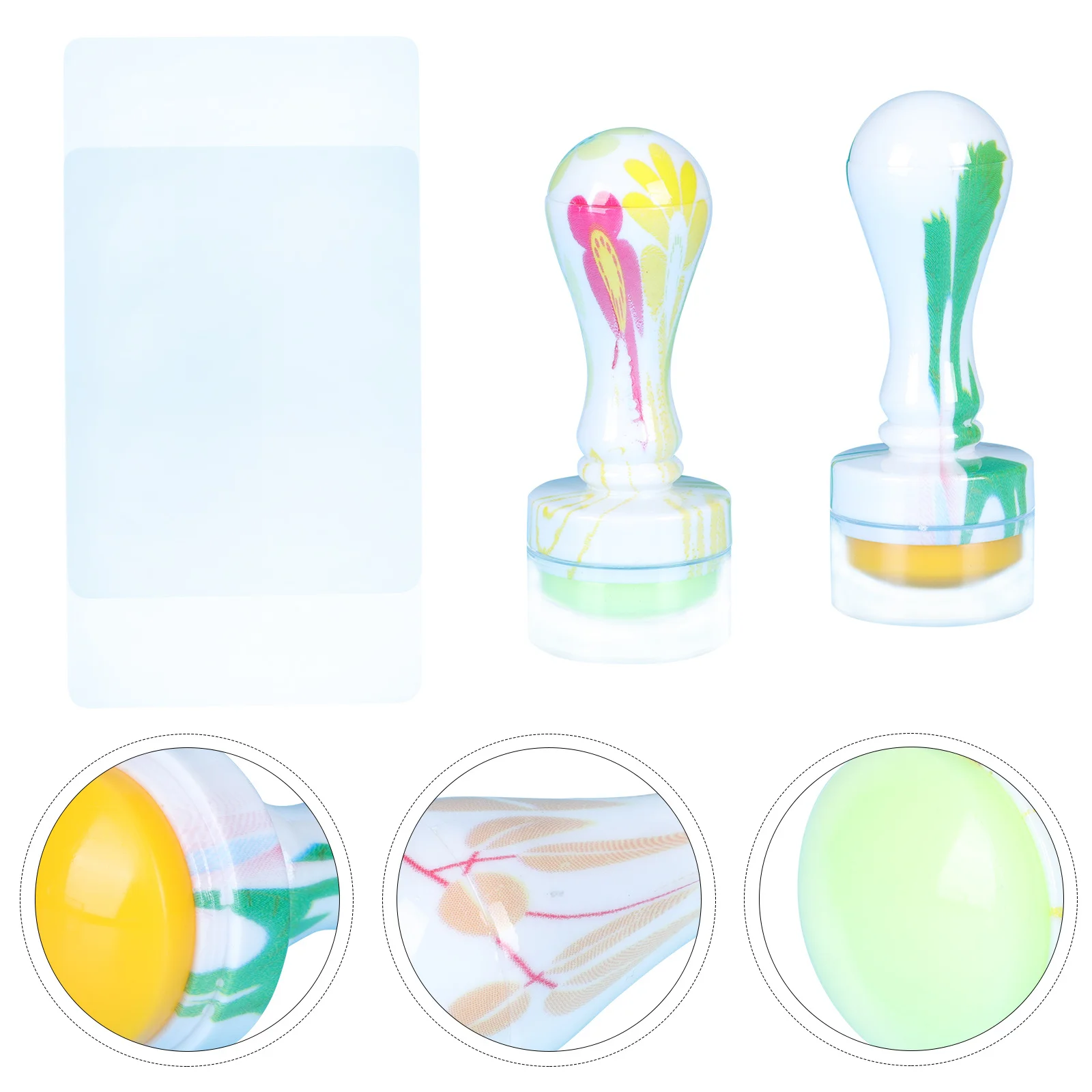 Juego de 2 estampadores de arte de silicona, herramienta de estampado de manicura para diseño de uñas naturales, sello compacto para uñas, accesorio de belleza Diy