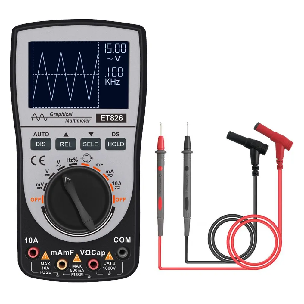 Intelligent  Digital Oscilloscope Multimeter 2-in-1 Direct Current/AC Voltage Current Meter Capacitance Resistance Diode Tester