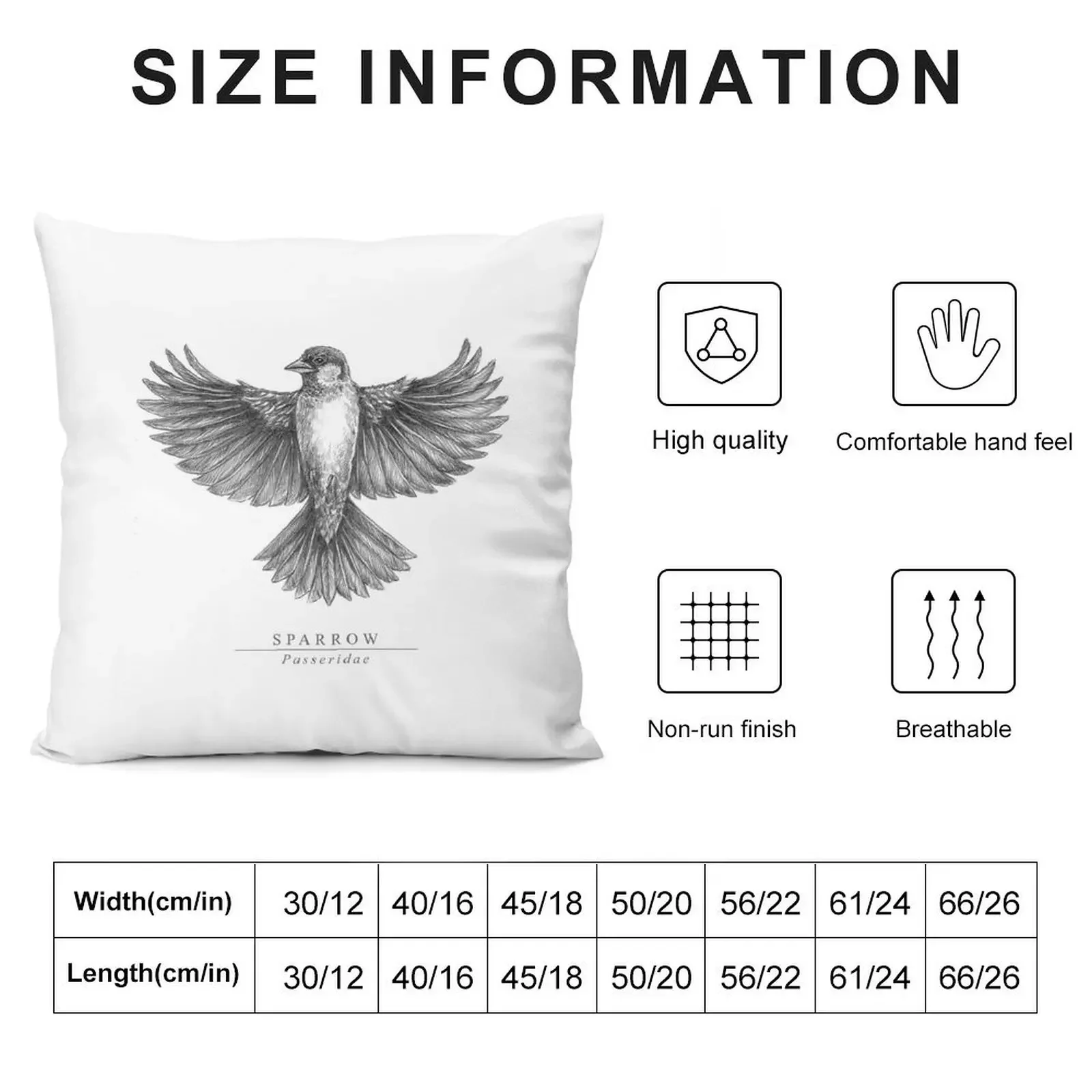 Sparrow Spreading Wings Throw Pillow Sofa Covers For Living Room Pillow Case Christmas pillow