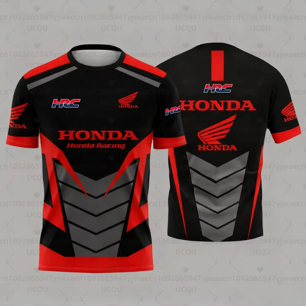 

Summer Honda Quick Dry Racing Men Geometric 3D Print Motorcycle Biker Jersey Sportswear Short Sleeve Lightweight Outdoor T-shirt