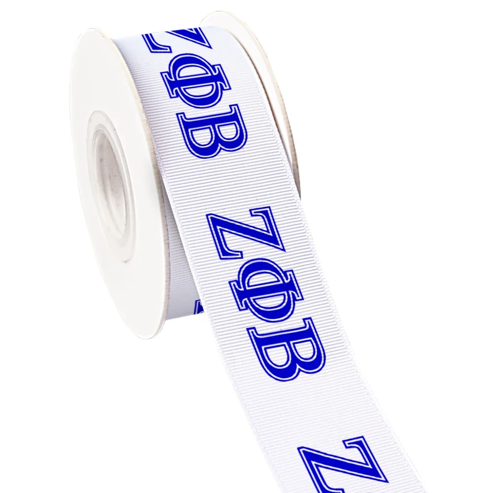 Zeta Phi Beta Sorority ZFB Girl Grosgrain Ribbon Satin Ribbon for Cheer Bows DIY Girl Head Wear Hair Bows 10yards