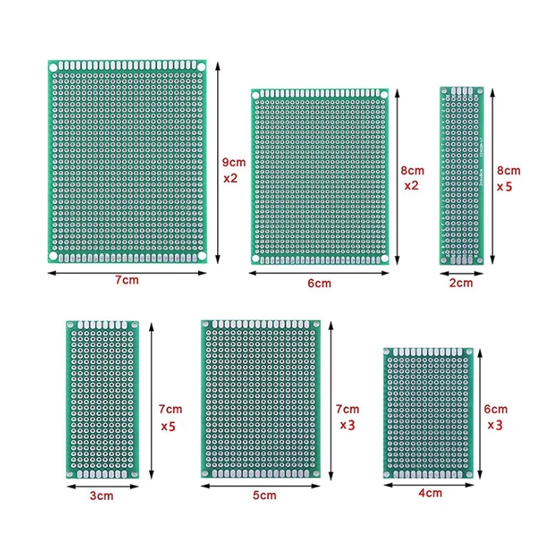 Zestaw płyt PCB 20/40 szt. 2×8 3×7 4×6 5×7 6×8 7×9mm 2.54mm Dwustronne płytki prototypowe, zestaw asortymentowy — zdjęcie produktu 6