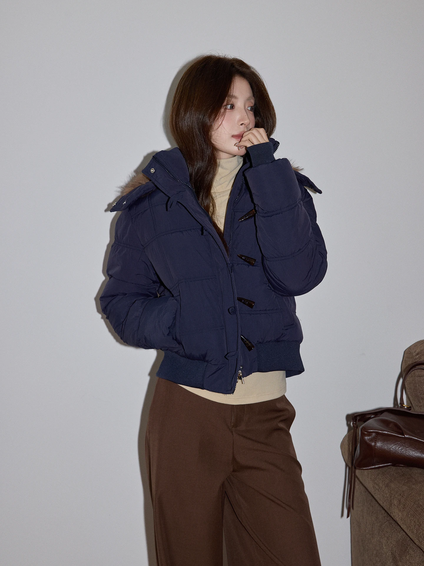 

Chaocha Home Korean Sle ort Hooded Jaet Women's Denim Cotton Coat Long Sve Casual High-End Feeling Early Autumn