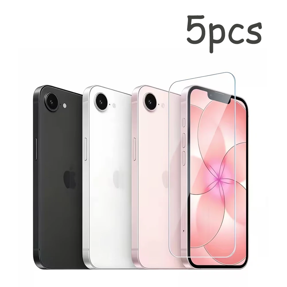 

1/5PCS HD Screen Protectors For iPhone 15 16 Pro Max Air 17 14 Plus 13 12 16e 11 Mini X XR XS 6 7 8 Tempered Glass For iPhone 17