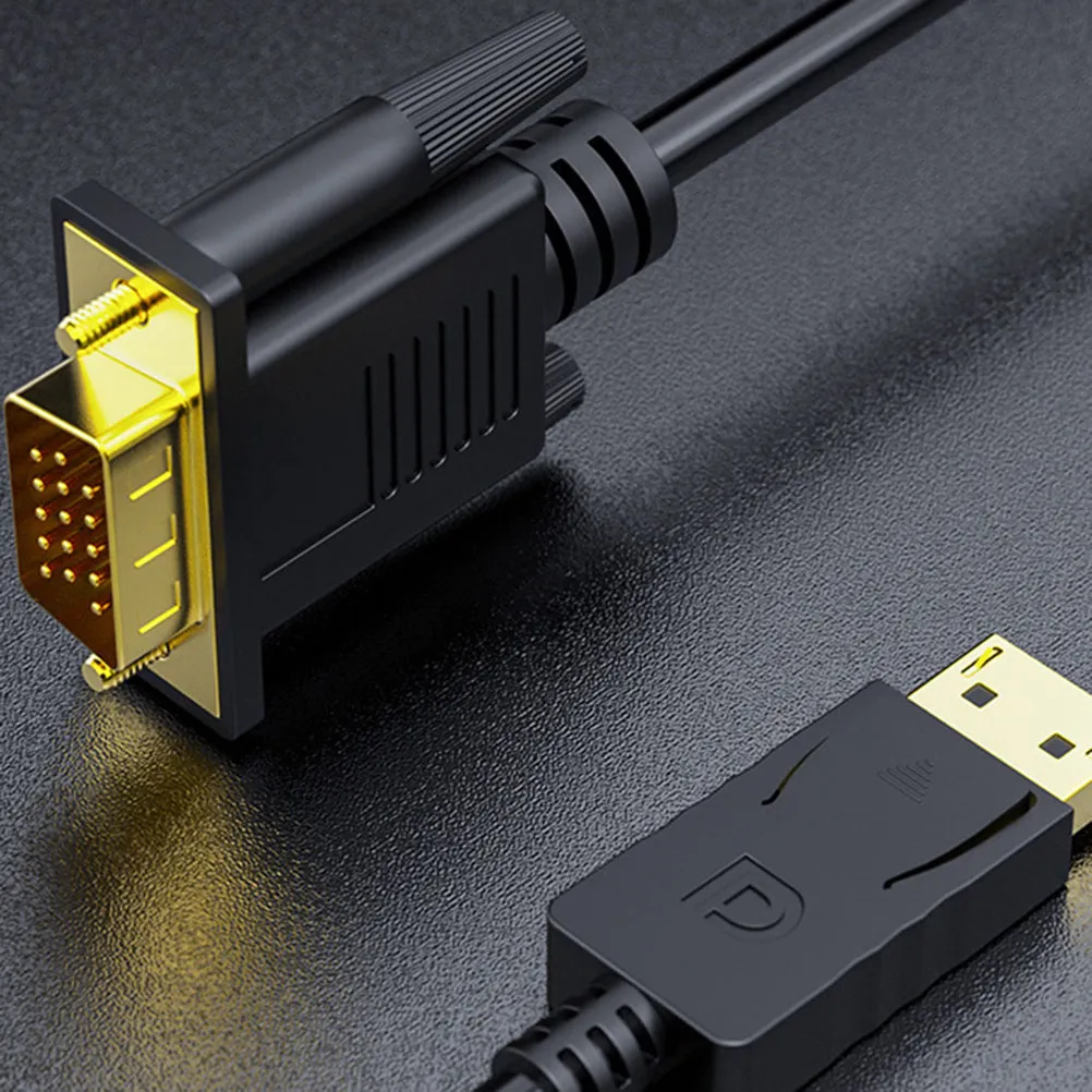VGA Adapter Cable for Computer, Projector, Laptop – 1080P Audio/Video, Gold-Plated, Stable Black Cable