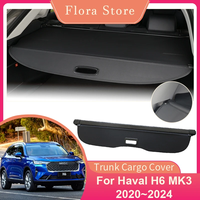 

Trunk Cargo Cover for Haval H6 H6S MK3 2020 2021 2022 2023 2024 Rear Partition Board Security Shielding Shade Curtain Accessorie