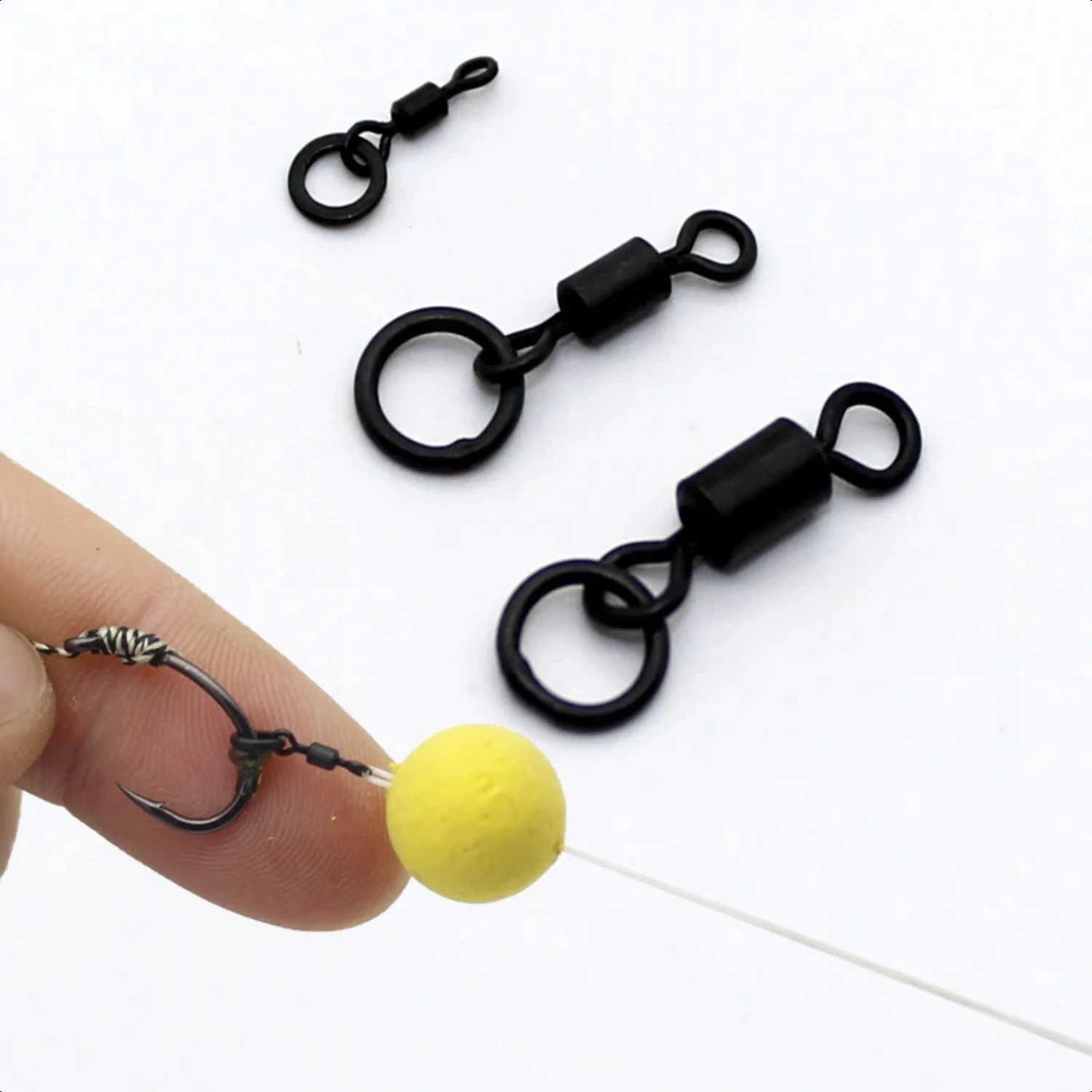 

20pcs Ring Swivel Micro Hook Fishing Tackle Boxes Accessories Carp Fishing Ronnie Rig D-Rig Chod Rig Carp Fish Tackle