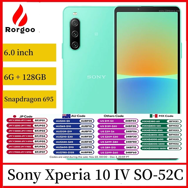 Sony Xperia 10 IV SO-52C 5G SmartPhone 6GB RAM 128GB ROM NFC 6.0