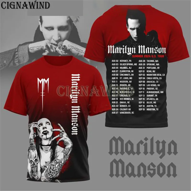 High quality singer Marilyn Manson t shirt men/women 3D print t-shirts Harajuku style hoodies/sweatshirts/vest summer tops