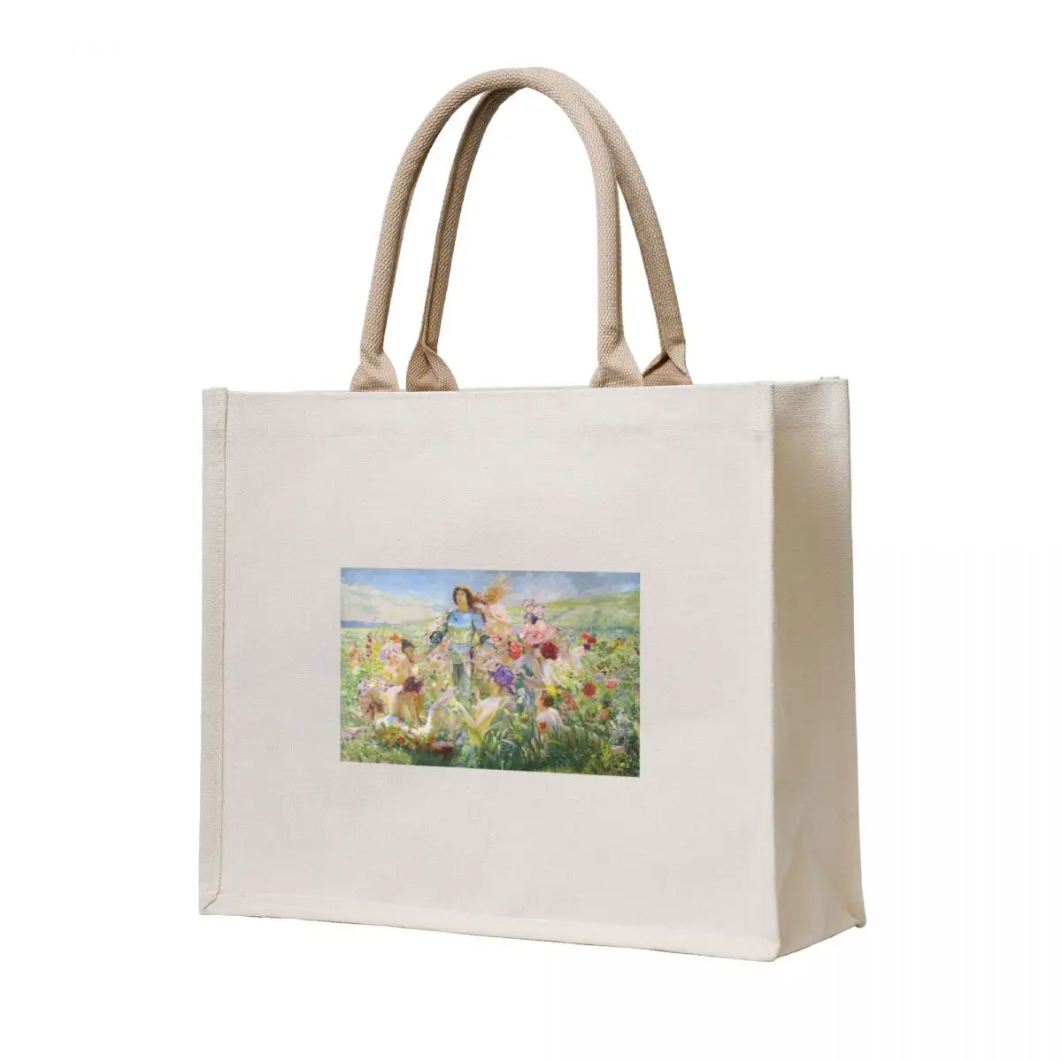 

The knight of the flowers. Georges Antoine Rochegrosse.1894 Tote Bag Fabric bag Canvas Woman shopper bag