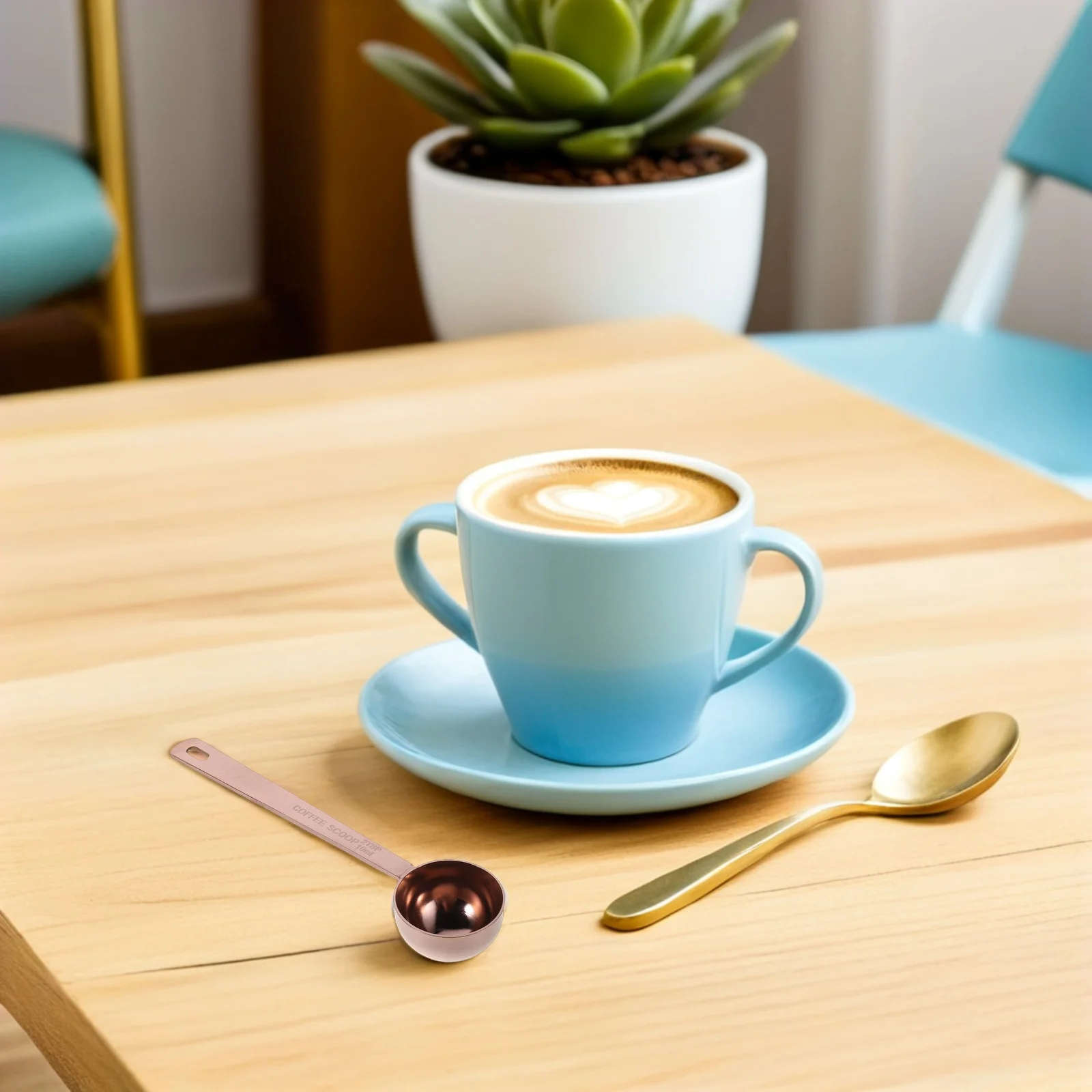 

2Pcs Coffee Measuring Spoon Stainless Steel 10Ml Tablespoon Scoop for Ground Coffee Baking Matcha Powder Kitchen Tool