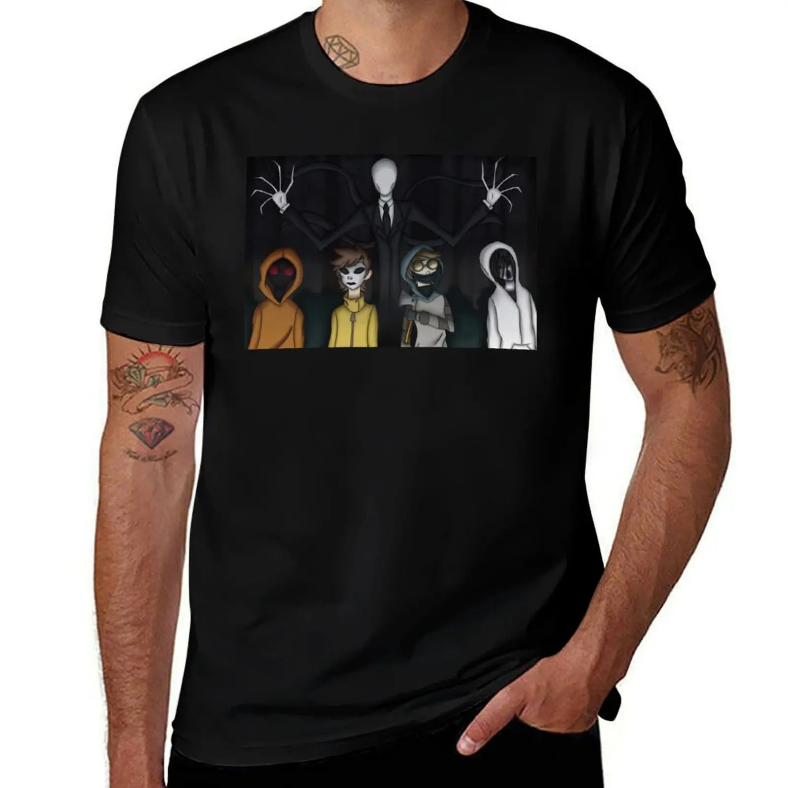 Slenderman and Proxies T-Shirt funny meme t-shirts Louboutins oversizeds animal prinfor boys mens t shirt