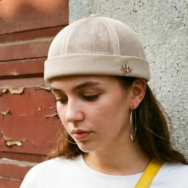 Casual Brimless Mesh Docker Hat with Airy Upper Mesh, Adjustable Back Strap, and 54-58 Size for Daily Wear