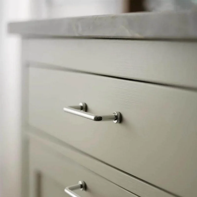 High-End Solid Electroplated Silver Chrome Modern Minimalist Furniture Cabinet Drawer Door Single-Hole Small Handle
