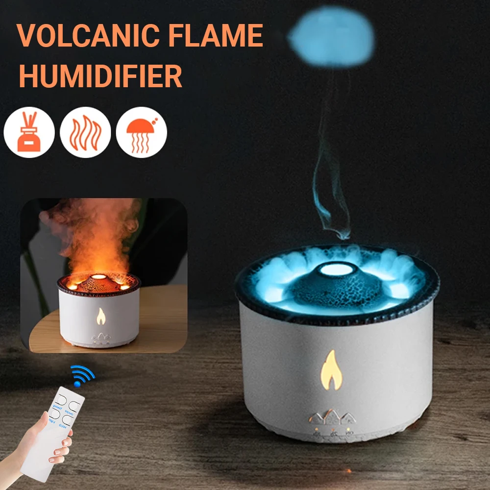 

Flame Aroma Diffuser for Home Ultrasonic Humidifier 2 Colors Home Fragrance Humidifier for Bedroom Essential Oil Difusor