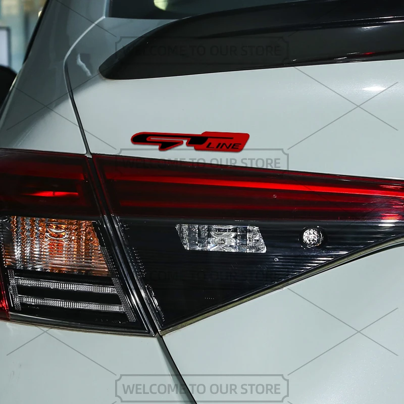 Car 3D Metal GT Line Body Emblem Grille Badge Decals Auto Tail Sticker For Kia Stonic Stinger ProCeed Seltos Sorento Picanto K5 view 5