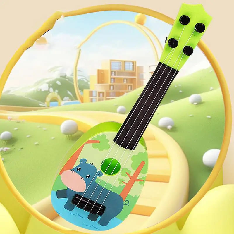 Kids Ukulele Toddler Guitar Music Toy Cartoon Guitar Music Plaything Mini Cartoon Instrument For Toddler Preschooler Boys Girls