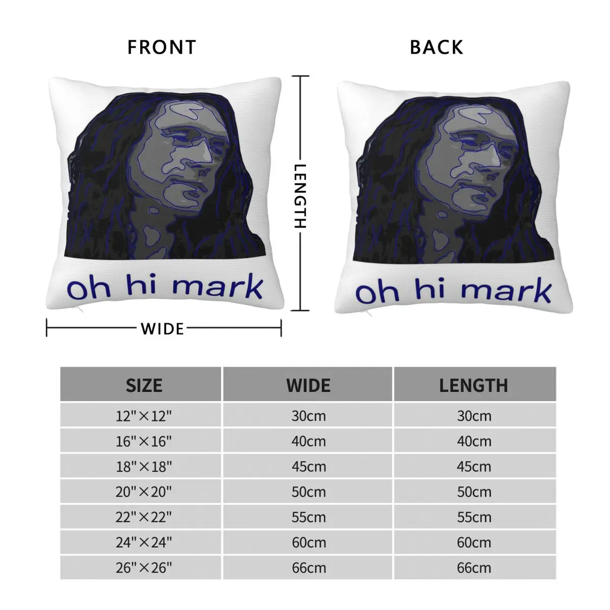 The Room Tommy Wiseau Oh Hi Mark Square Pillowcase Polyester Linen Velvet Printed Zip Throw Pillow Case Bed Cushion Cover