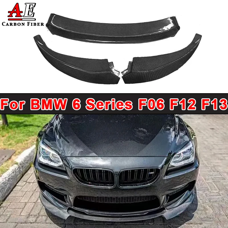 ألياف الكربون المصد الأمامي الناشر الشفاه المفسد لسيارات BMW 6 Series F06 F12 F13 M6 الجبهة الناشر الشفاه المئزر الفاصل طقم الجسم