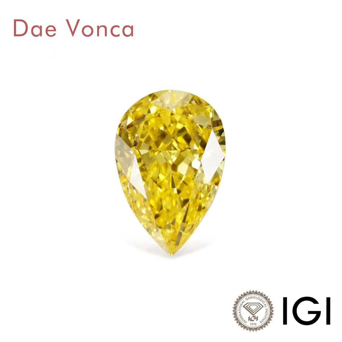 

2.0CT Yellow Pear Shape Loose Diamonds VVS IGI Certified Fancy Vivid/Intense Yellow Color Laboratory Grown Diamond For Jewelry