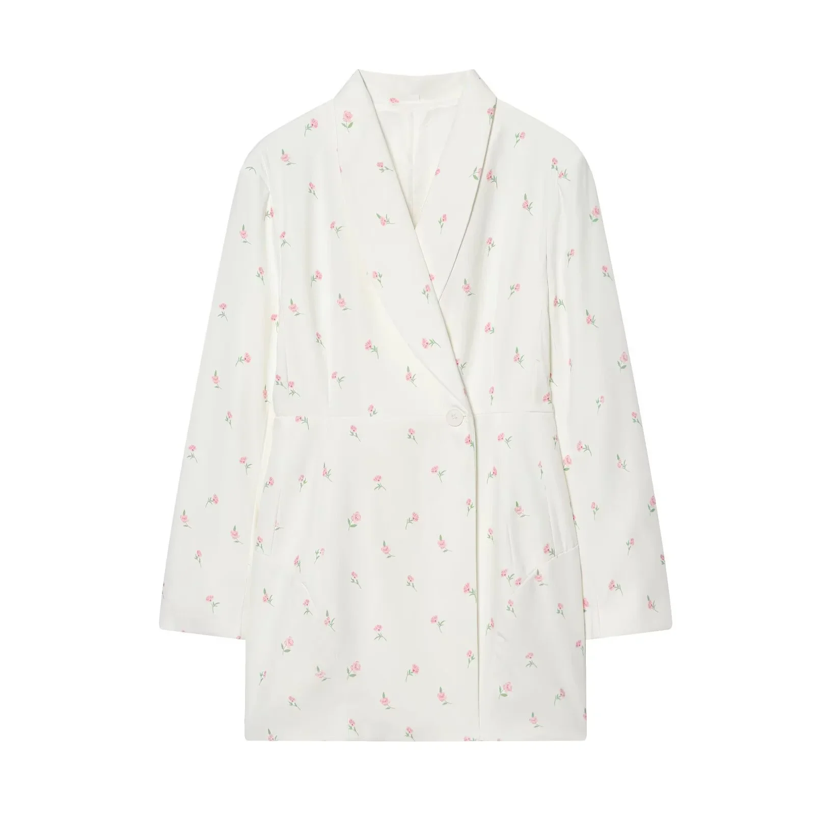 

2025 Winter New Women's Casual Fashionable Elegant Versatile Simple Lapel Long Sleeve Slim Waist Suit