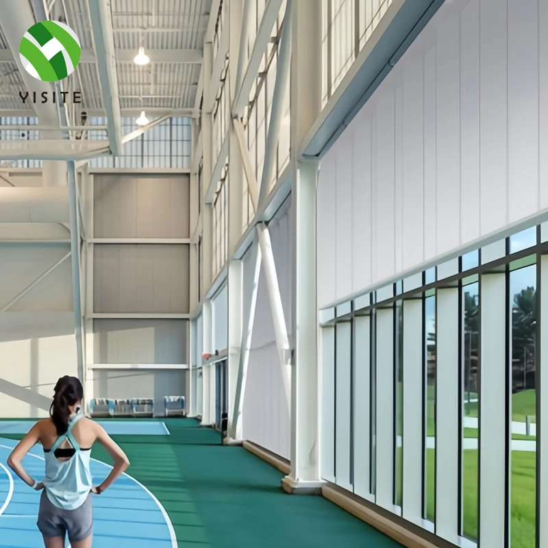 ShanDong YISITE Extra Long Electric Outdoor Blinds Motorized Patio Screens Retractable Zip Screen Outdoor Curtain