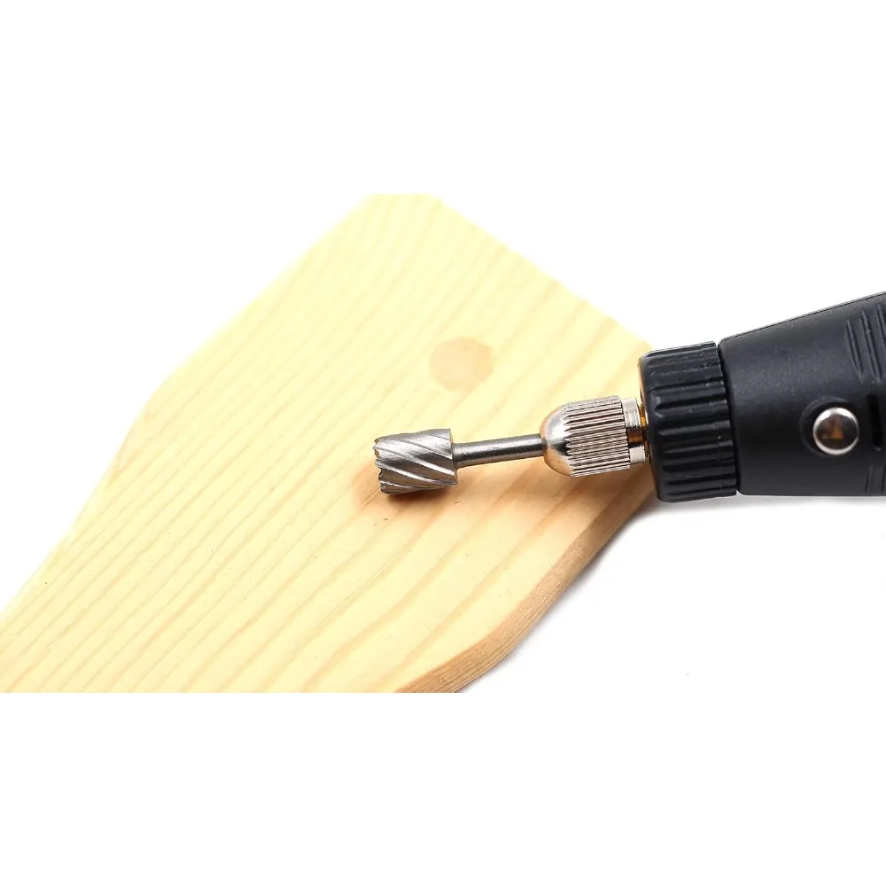 HSS Routing Router Bit Engraving Burr Bits Wood Carving Tool Rotary Drill File with Drill Routing Guide Suit Most Rotary Tool