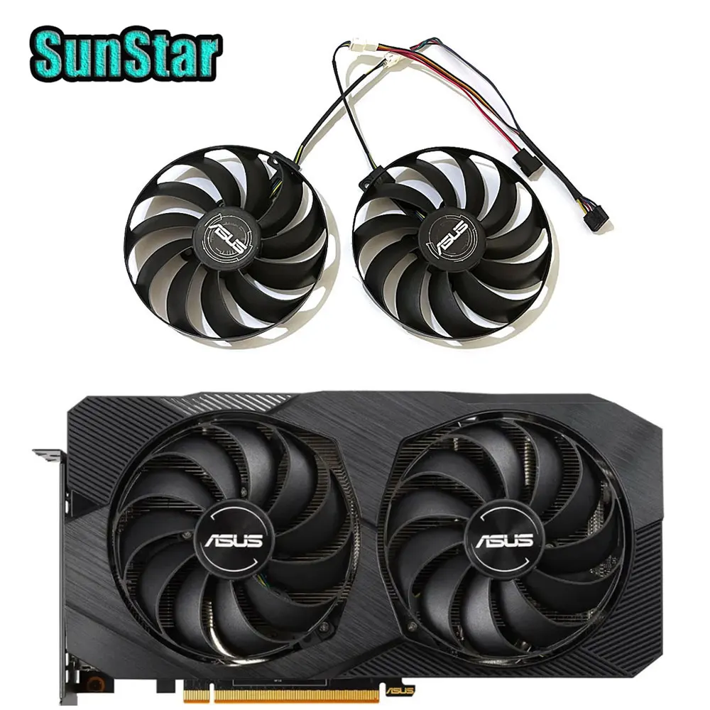 

New 1SET T129215SU FDC10U12S9-C 4pin 95mm Graphics card cooling fan,For ASUS DUAL RX 5500 XT EVO OC Graphics Card Cooling