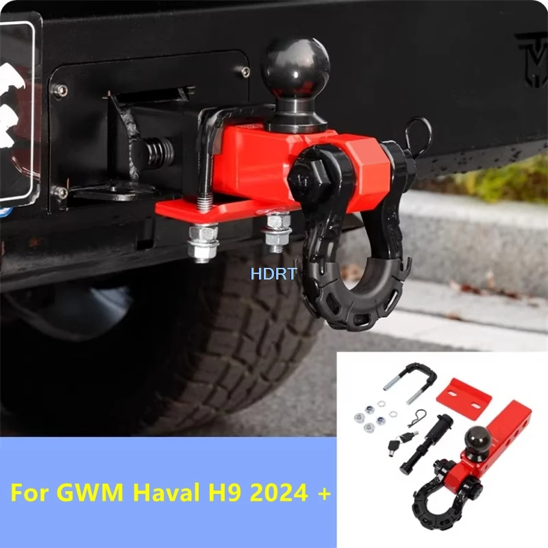 

For GWM Haval H9 2024 + Car Styling 1500 KG Pulling Trailer Arm 32T Break Force Rear Bumper Tail Sink Tow Hook Cover Accessories