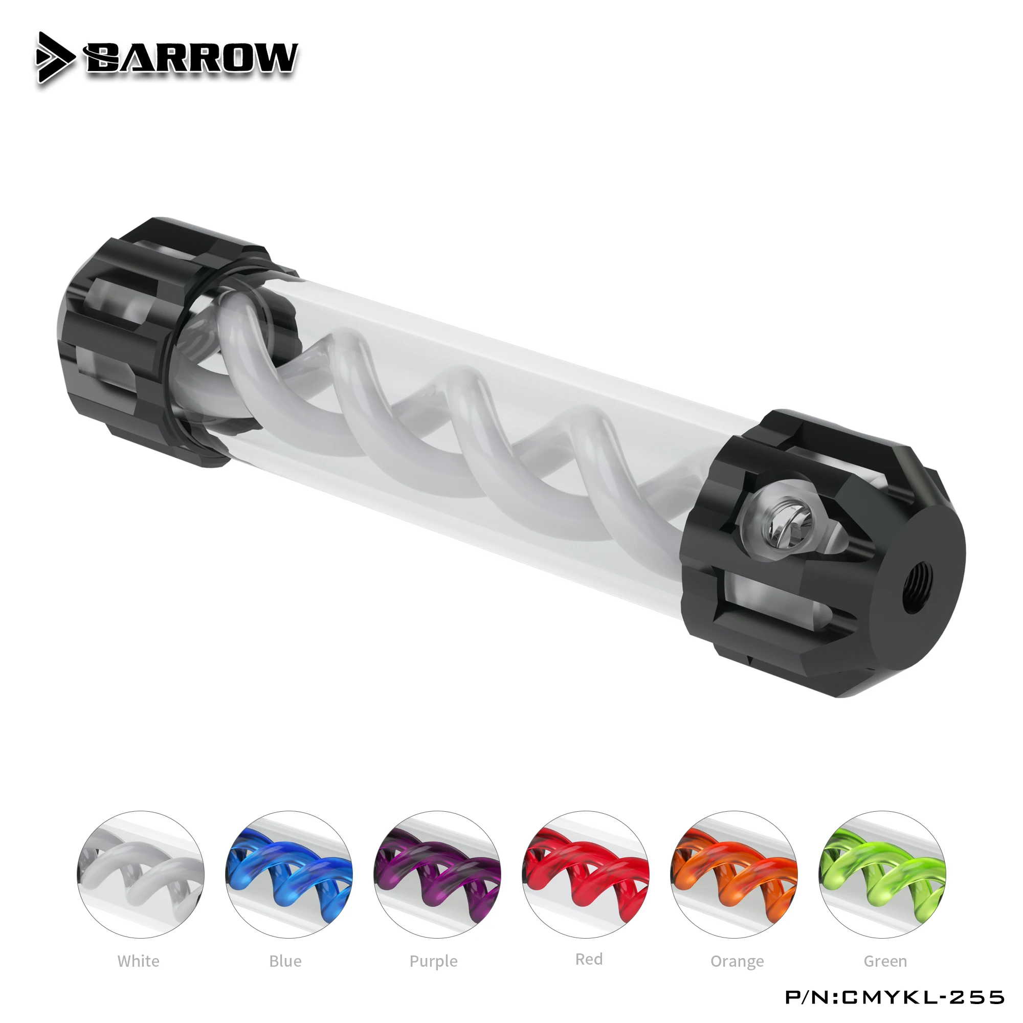 

Barrow CMYKL-255,Composite Type Virus-T Reservoirs,Aluminum Alloy Cover + Acrylic Body,Multiple Color Spiral,255mm