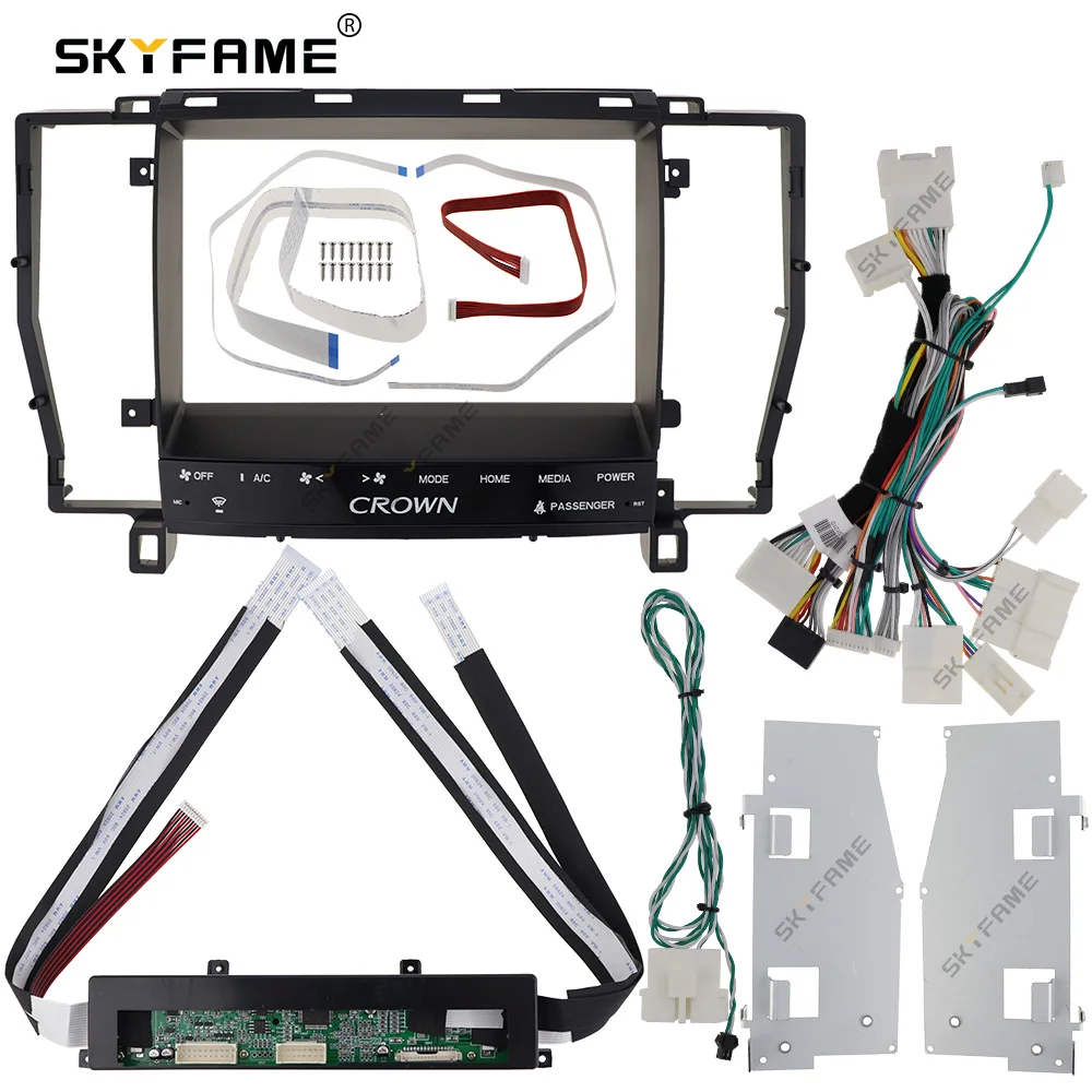 SKYFAME  9/9.7 Inch Car Frame Adapter Canbus Box Decoder Android Radio Dash Fitting Panel Kit For Toyota Crown 12 S180