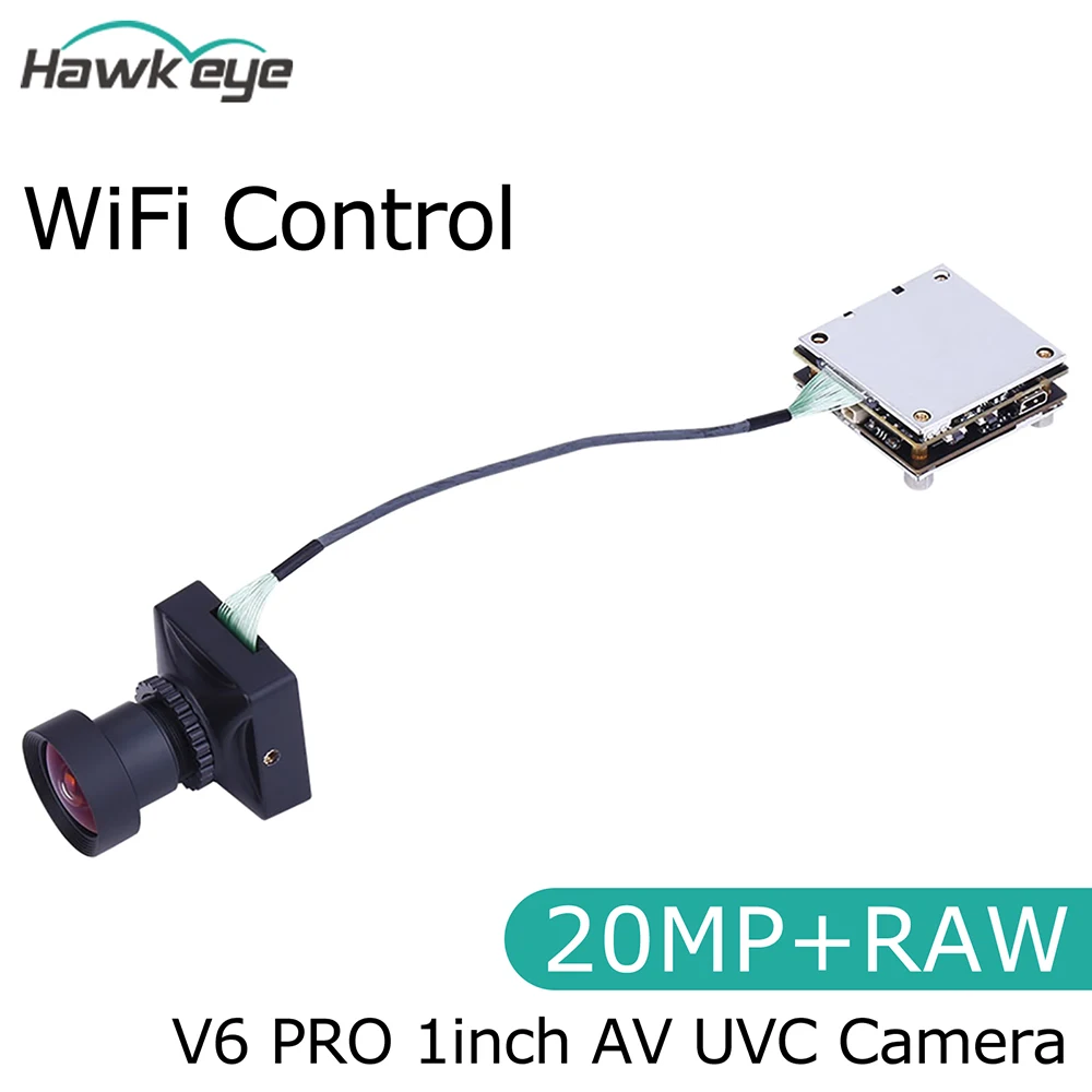 Kamera z rejestratorem kart Hawkeye 6K V6 PRO 1 INCH 20MP Sterowanie WiFi DC 7-26V 8X Zoom cyfrowy Wiele obudów z mocowaniem C