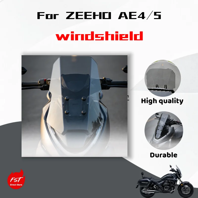 For ZEEHO AE4/5 Straight Windscreen Convertible Modification Accessories Electric Vehicle Windshield Glass