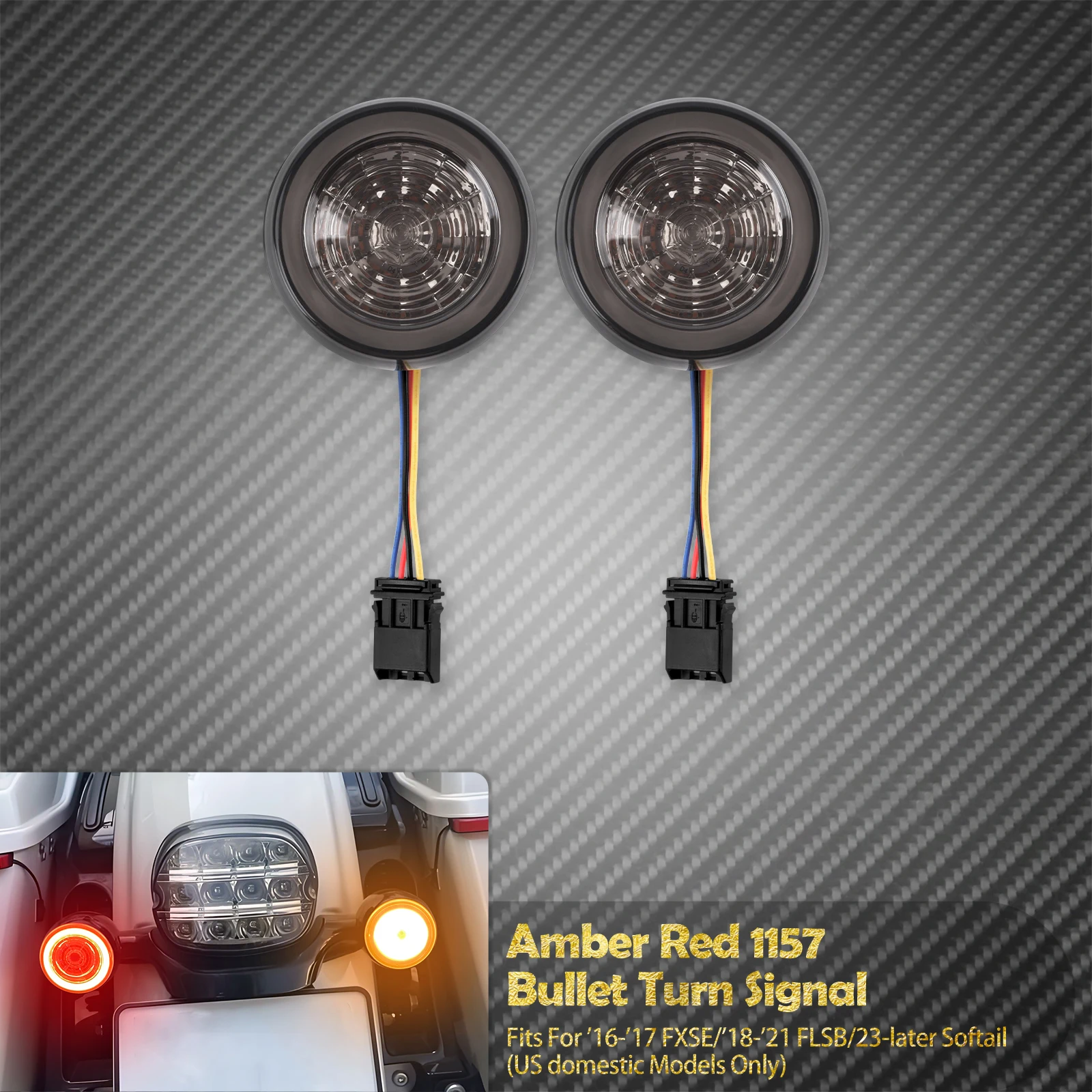 Motorcycle Bullet Achter LED Richtingaanwijzer Inserts Remlicht Indicator Lamp Voor Harley Softail Sport Glide FLSB 18-21 FXSE 16-2017