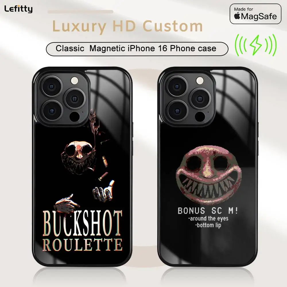

Game B-Buckshot R-Roulette For iPhone 16 15 14 13 12 11 Pro Max Plus Mini Magsafe Charging Cover Magnetic Hard Shell