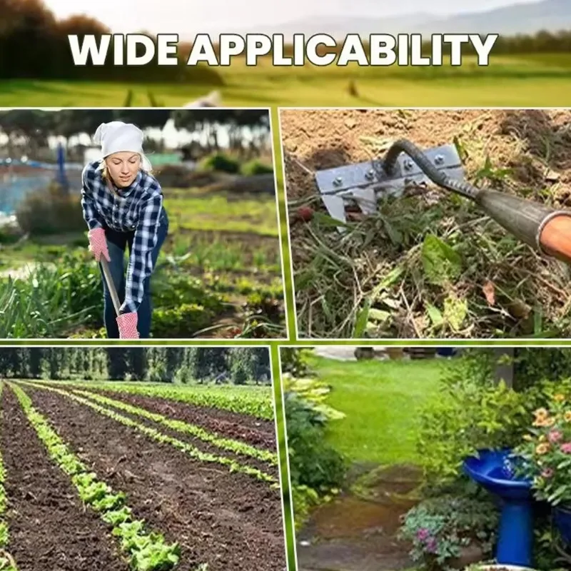 Herramienta de deshierbe para jardín, rastrillo de punta extraíble multiusos, herramienta de cultivo, azada, rastrillo de deshierbe doméstico agrícola, herramienta agrícola sin mango