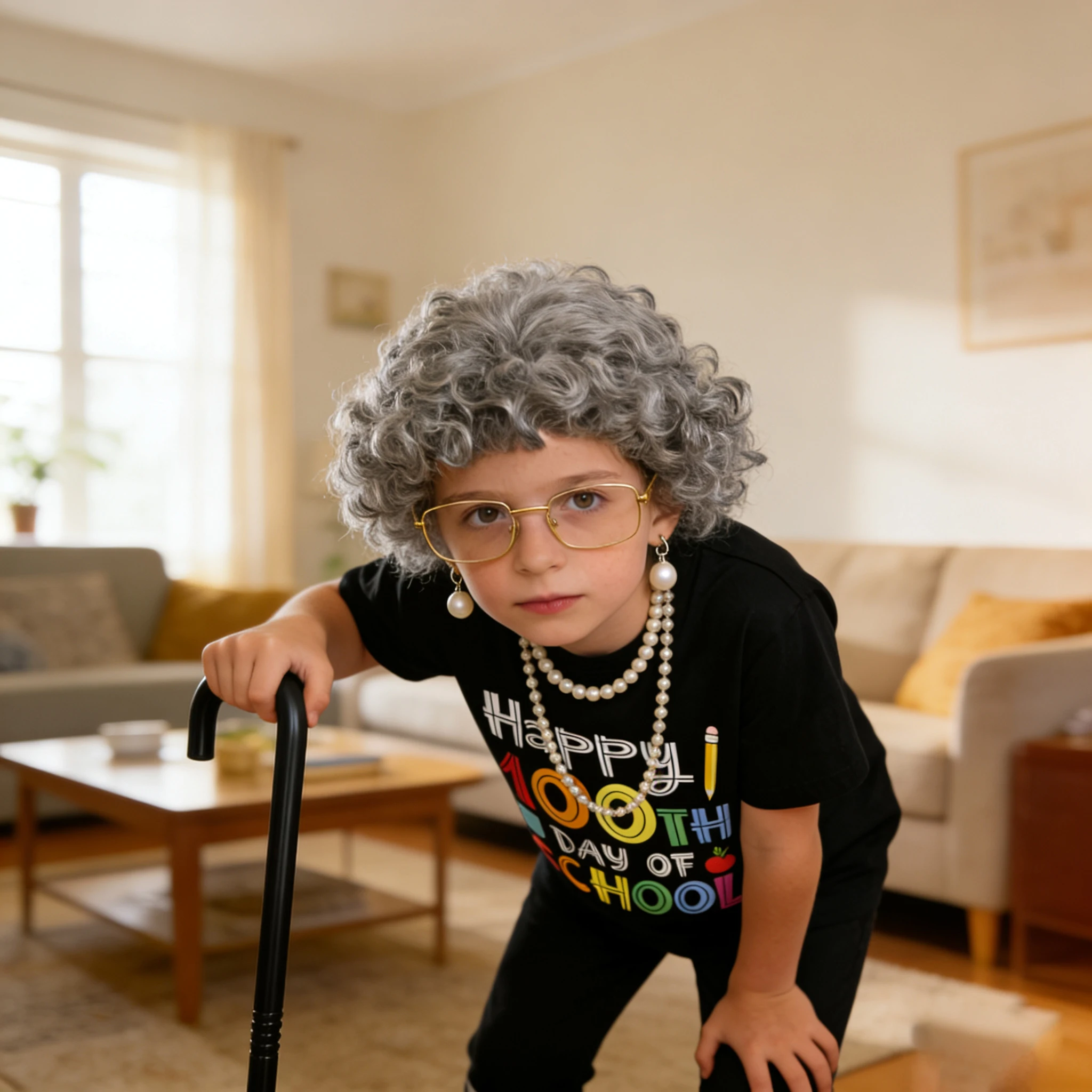 

100-дневный школьный костюм для пожилых женщин и аксессуар для девочек, футболка «Бабушка, старая леди», наряд для детей, наряды для бабушки