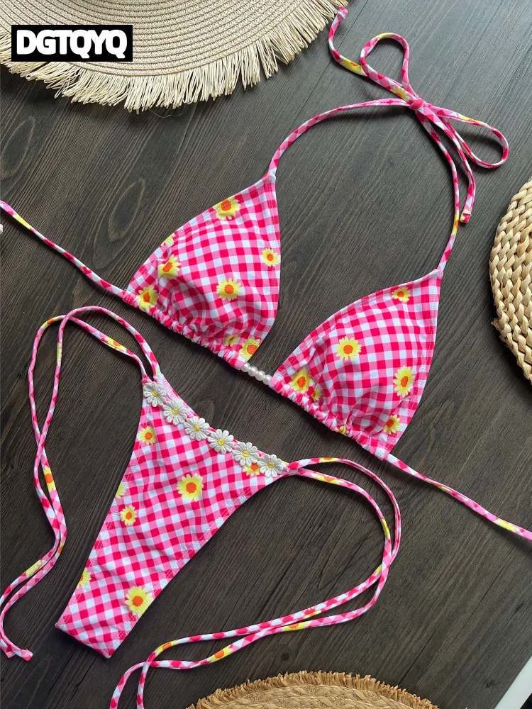 Micro Bikinis 2026 Sexy Women Swimsuit Swimwear Female Thong Bikinis Set Biquini Bathing Suit Print Swimming Suits Beachwear