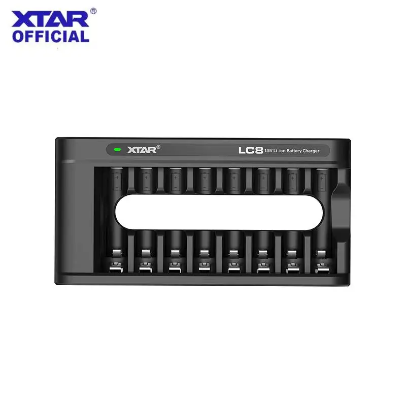 

XTAR LC8 Smart 8 Bay Li-ion AA/AAA Battery Charger USB C Input Born For 1.5V Rechargeable Li-ion Batteries With Indicator