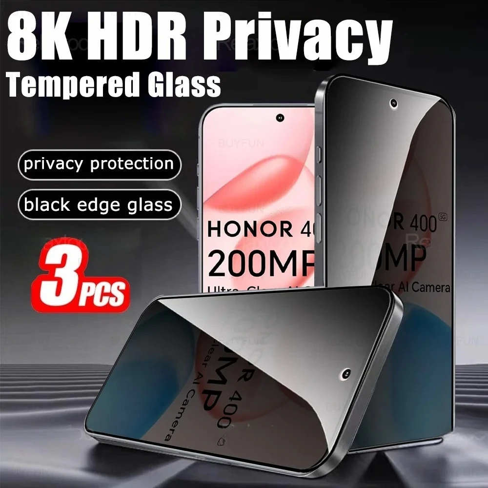 

3Pcs Anti-Spy/Peep Tempered Glass Screen Protector for HONOR 400 5G Screen Glass Honor400 Lite 400Lite Honor400Lite Privacy Film
