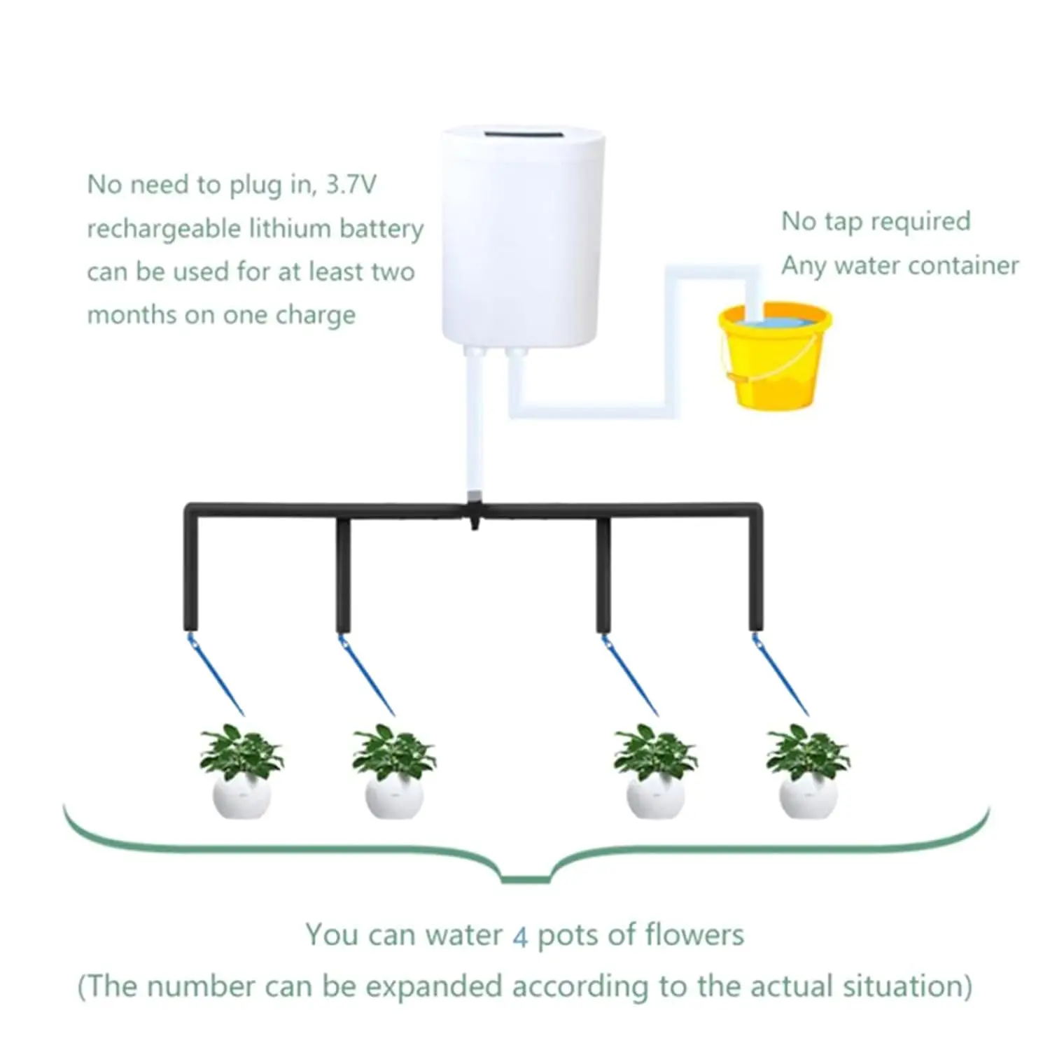 Automatic Plant Flower Watering Pump Home Sprinkler Drip Irrigation Device 2/4/8/16 Heads Pump Timer System Kit Garden Tool