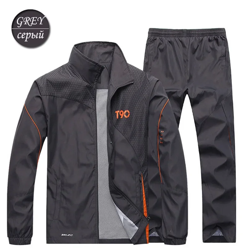 2024 Autumn Men's Gym Sportswear Running Sets 2 Piece Tracksuit Sports Suit Jacket+Pant Male Outdoor Training Workout Clothing