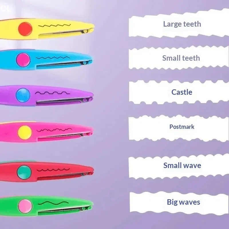 AttireTrove1Pc Craft Scissors Decorative Edge Hole Punch Colorful DIY Scrapbooking Tools For Kids Adults Card Making School