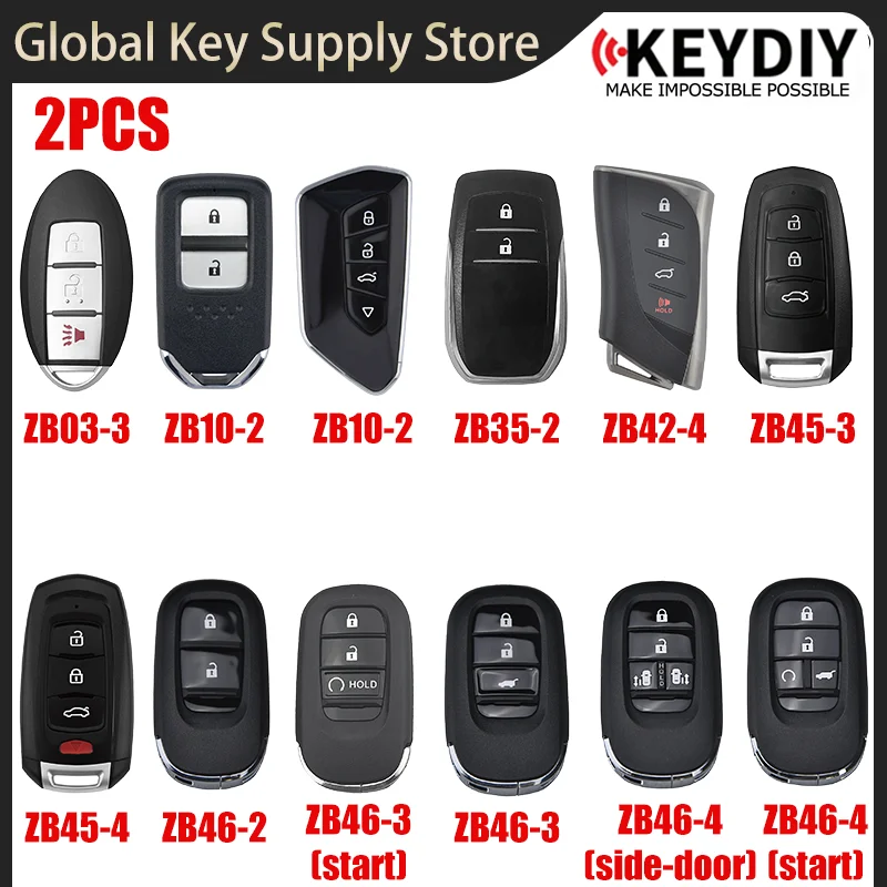 2PCS KEYDIY ZB Key ZB03-3 ZB10-2 ZB25-4 ZB35-2 ZB42-4 ZB45-3 ZB45-4 ZB46-2 ZB46-3(start) ZB46-3 ZB46-4(side-door) ZB46-4(start)