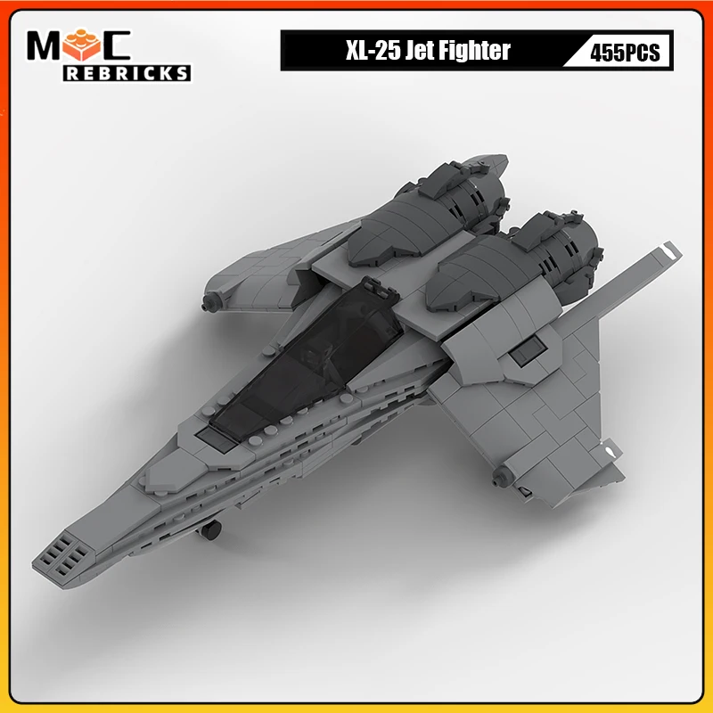 

MOC Военная серия Космический фильм Рэйвей Мк. I XL-25 реактивный истребитель, строительный блок, модель, оригинальные кирпичи, сделай сам, головоломка, игрушка для мальчика, подарки